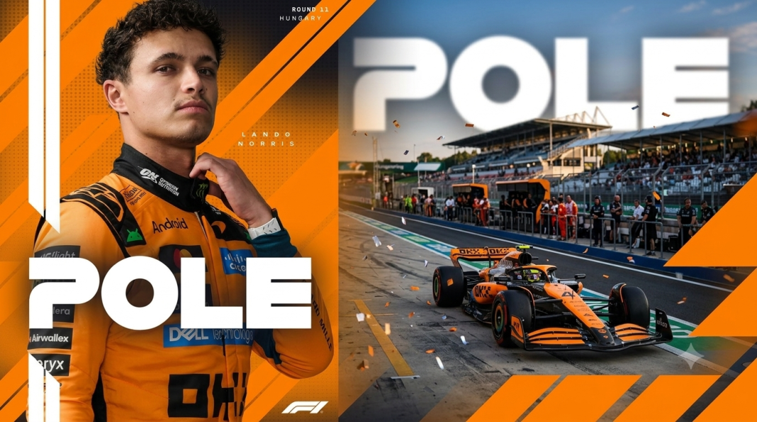 Ландо Норріс на боліді McLaren після перемоги в кваліфікації Гран-прі Угорщини-2026.