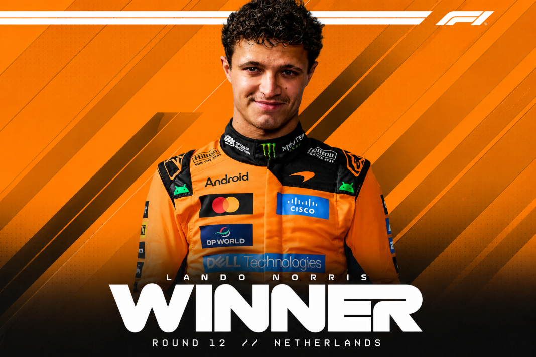 Ландо Норріс у формі McLaren після перемоги на Гран-прі Нідерландів