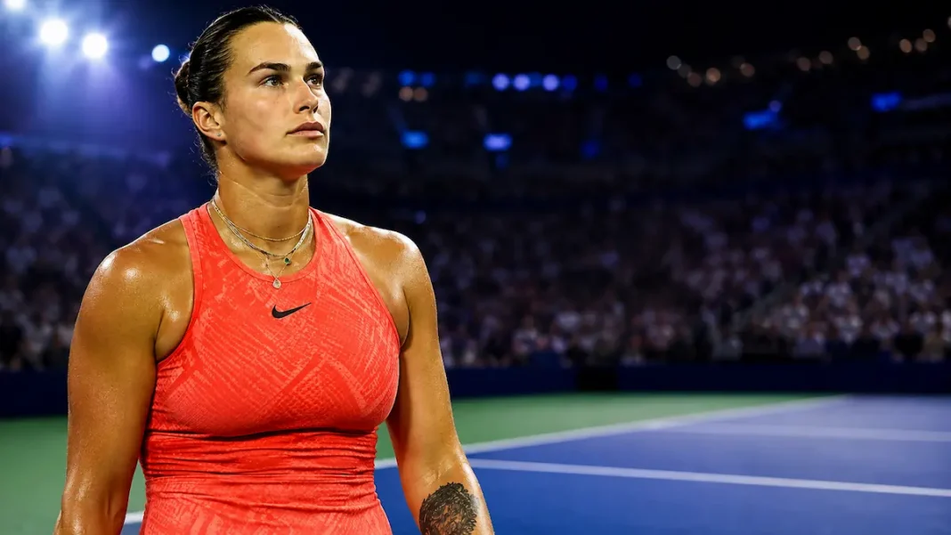 Аріна Сабаленко на тенісному корті перед стартом US Open