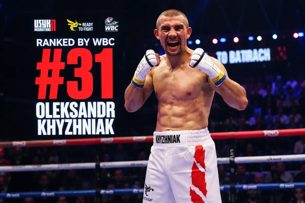 Олександр Хижняк у рингу після потрапляння до рейтингу WBC