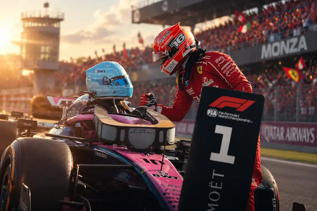 Пілот Ferrari спілкується з П’єром Гаслі після кваліфікації Гран-прі Італії в Монці