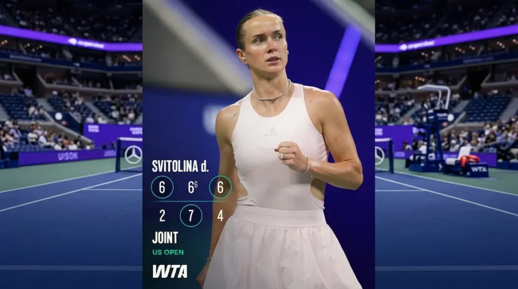 Еліна Світоліна святкує перемогу над Маєю Джойнт на US Open